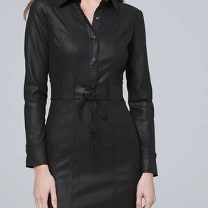Black Faux Leather Dress